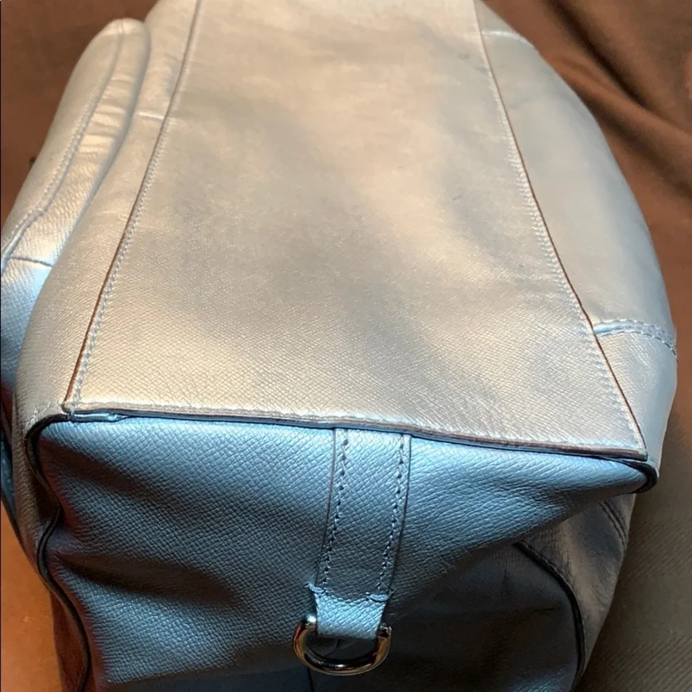 Coach Silver Metallic leather shoulder/satchel bag